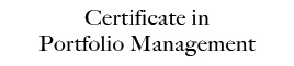 Certificate In Portfolio Management
