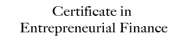 Certificate in Entrepreneurial Finance